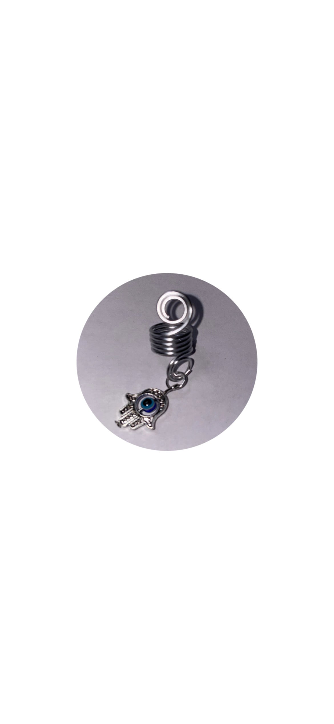 Hamsa Evil Eye braid charm